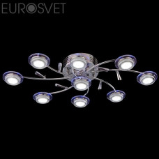 Люстра галогенная Eurosvet 90000/9 хром/синий+красный+фиолетовый